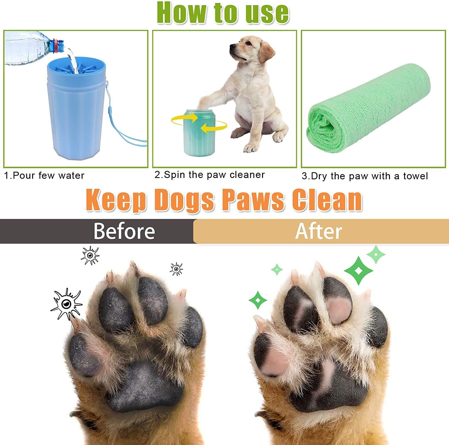 Smarty Pet Portable Dog Paw Cleaner And Washer Cup With Soft Silicone Bristles For Quickly Cleaning Pets Muddy Feet Color May Vary Small Pawzone